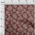 thumbnail image 2 of oneOone Silk Tabby Maroon Fabric Boho Decorative Leaf Quilting Supplies Print Sewing Fabric By The Yard 42 Inch Wide, 2 of 4