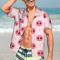 thumbnail image 7 of Honeii Pig Noses Print Men’s Hawaiian Shirt,Classic Button-Down Short Sleeve Shirt, for Beach, Vacation, and Outdoor Activities,3X-Large, 7 of 7