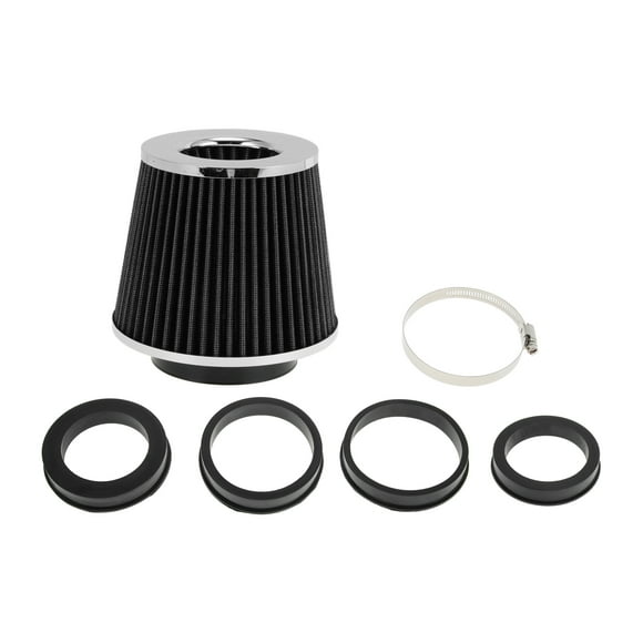 Unique Bargains Engine Air Filter 63.5mm/70mm/76mm/80mm/89mm High Flow Mushroom Head Clamp-On Cold Air Intake Filter Closed-Top Cool Air Filter Cleaner Black for Car