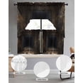 thumbnail image 2 of 3D Optical Illusion Swag Kitchen Curtains Sets for Windows 24 Inch Length, Visual Trap Looks Like Holes Brown Short Window Curtain Panels Swags Valances and Tiers 3 Piece Set for Cafe/Dining Room, 2 of 5