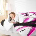thumbnail image 5 of Manfei Abstract Brushstroke Queen Bedding, Watercolor Art Bedding Comforter Set Queen, Pink, Black and White, Gray Reversible 7pcs, 5 of 6