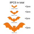 thumbnail image 2 of Bat Decorations for Halloween 3D 3.9 Inch to 9.8 Inch Orange Halloween Wall Decor Halloween Window Decals Halloween Party Decor for Home Classroom Indoor Outdoor 8 Pack, 2 of 6