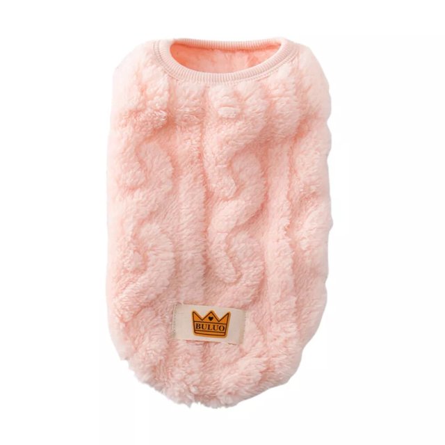 Fleece Pullover Pet Clothes Cute Wavy Double-sided Puppy Kitten Coats Sweater for Small Medium Dogs Cats Warm Winter Outfit ShopWise Round