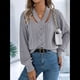 thumbnail image 4 of Suéter Informal de Cuello en V Ahuecado para Mujer, Suéter de Punto de Larga, Suéteres Superiores. Gris L, 4 of 10