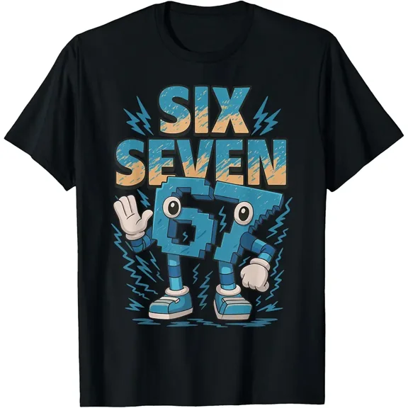 Kids Meme 67 Six Seven 6 7 Brainrot Fun Unisex T-Shirt, up to Size 5XL