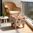 thumbnail image 4 of SCRAWLGOD Sunflower Leaf Print Beige Footstool Cover, Washable Square Slipcover with Non Slip Bottom Soft Foot Stool Protection Universal Fit for Most Footrest Sofa, 4 of 7