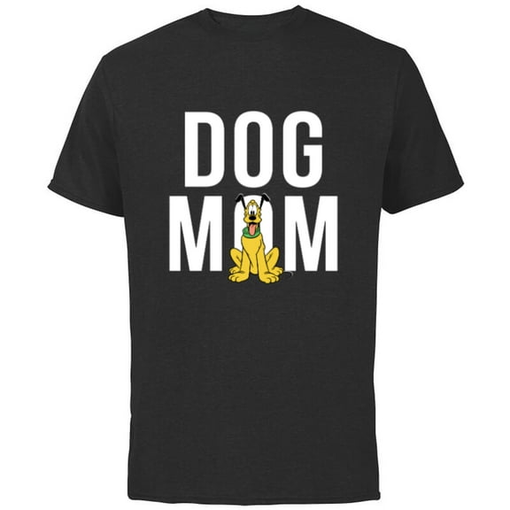 Disney Pluto Dog Mom - Short Sleeve Cotton T-Shirt for Adults - Customized-Black