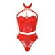thumbnail image 4 of Gibobby Conjunto ropa interior mujer Ropa Interior Divertida para Mujer, Escote En V Profundo, Encaje Sexy, Vestido Transparente, Vestido para Conjuntos De Lencería(Rojo, G), 4 of 5