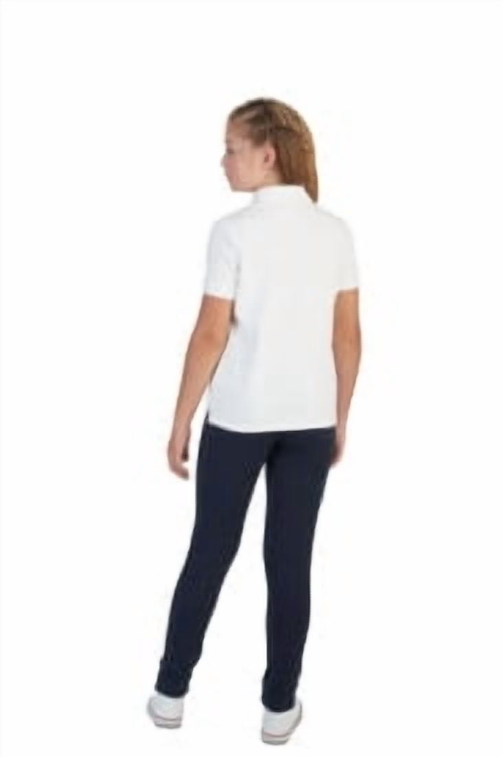 French Toast Girls School Uniform Short Sleeve Picot Collar Interlock Polo Shirt