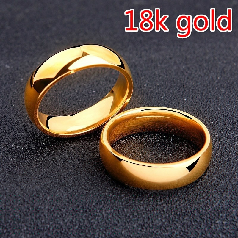thumbnail image 2 of Anillo de pareja Estilo de moda simple Joyería fina Moda de lujo Anillo de bodas de compromiso de oro Regalo de aniversario Anillo de hombres y mujeres Tan Jianjun unisex, 2 of 2