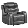 thumbnail image 2 of OakvillePark Ridder Polished Microfiber Upholstered Power Reclining Chair, Gray, 2 of 6