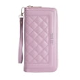 thumbnail image 3 of Cartera para mujer, larga, de mano, informal, para teléfono móvil, con doble cremallera, tarjetero de gran capacidad, 3 of 6