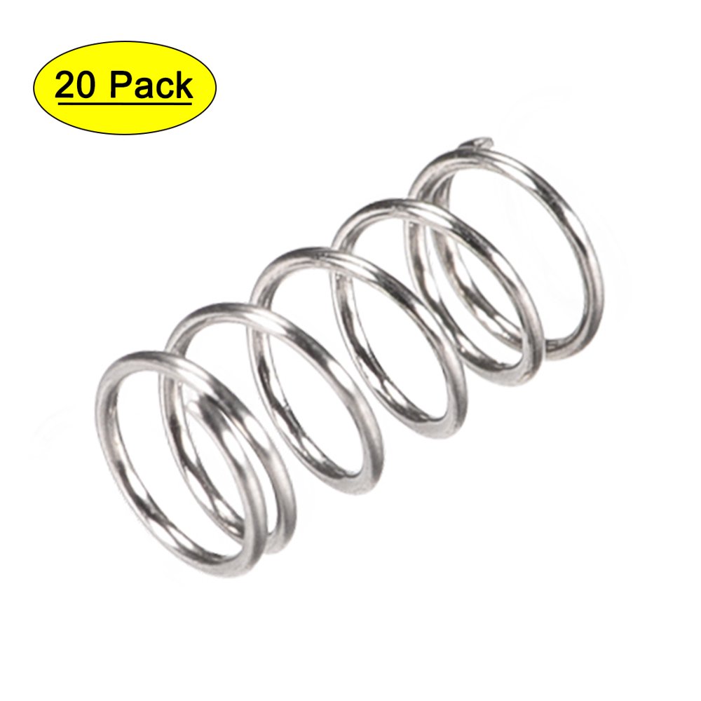 5mm x 0.5mm x 10mm 304 Stainless Steel Compression Spring 7.8N Load