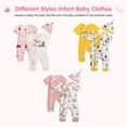thumbnail image 4 of Actgleam Infant Baby Girls Romper With Hat Snap Short Sleeve Baby Jumpsuit,6-9Months,2 pack, 4 of 9