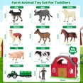 thumbnail image 2 of Farm Animals Toys Ellinjan Big Red Barn con figuras y tractor, 2 of 7