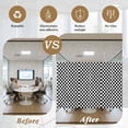 thumbnail image 5 of Black White Plaid Window Privacy Film, Modern Buffalo Check Gingham Art Static Cling UV Sun Blocking Heat Control Window Tint Day and Night, Non-Adhesive One Way Windows Privacy Cover 17.7''x78.7'', 5 of 7
