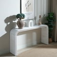 thumbnail image 2 of Ffz Washed White Console Table, 59In Entryway Table, Curved Waterfall-Style Table,Console Table With Wood Beads,Entrance Table For Entryway, Hallway, Living Room, Foyer, Corridor, 2 of 5