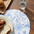 thumbnail image 3 of Watercolor Blue Floral Round 15 Inch Placemats Set of 4, Blue Ombre Botanical Summer HeatResistant Non Slip Place Mats for Dining Table, Wipeable Braided Kitchen Table Mats for Housewarming, 3 of 9