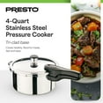 thumbnail image 2 of Open Box Presto 4 qt Stainless Steel Pressure Cooker, Tri Clad Base, Silver, 2 of 10