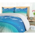 thumbnail image 5 of Ambesonne Summer Duvet Cover Sets, Ocean Dreamy Sea Beach, 2-Queen, Turquoise Blue, 5 of 6