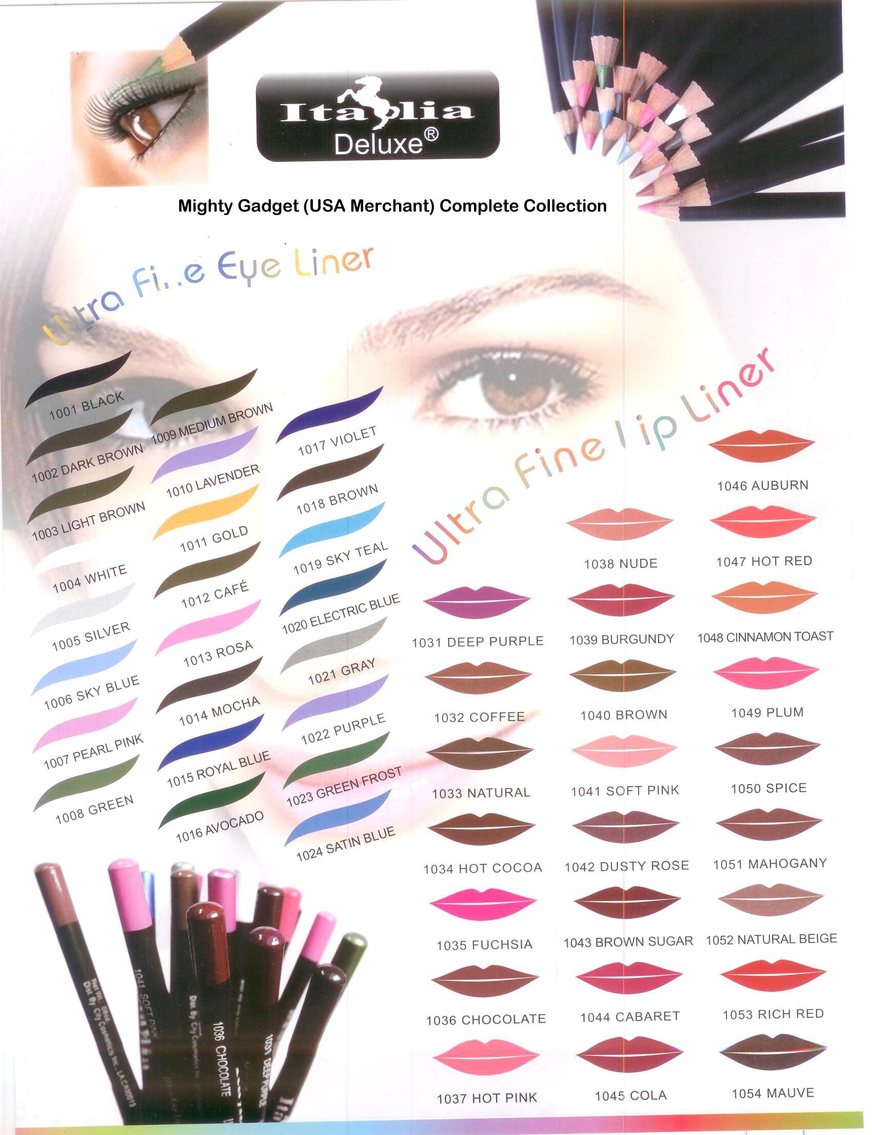 24 Colors of Italia Deluxe Lip Liners Combo Complete Collection Set