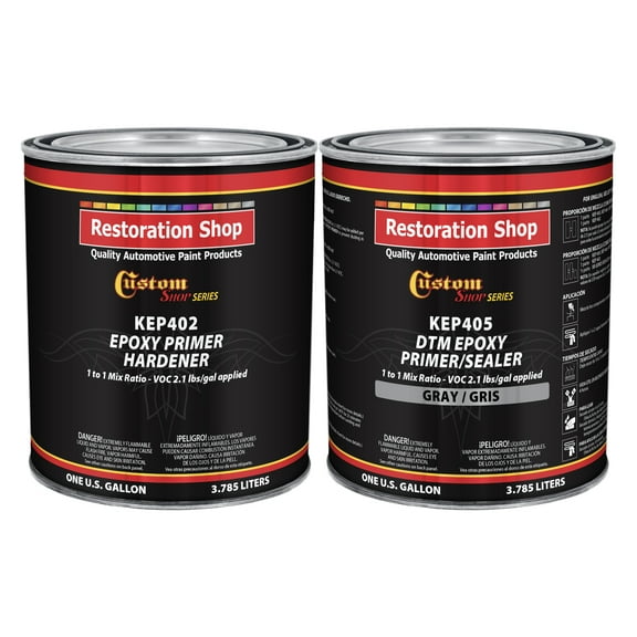 GRAY Epoxy Primer / Sealer 2.1 VOC (2-GALLON KIT) - Anti-Corrosive DTM Direct to Metal Fast Dry Primer