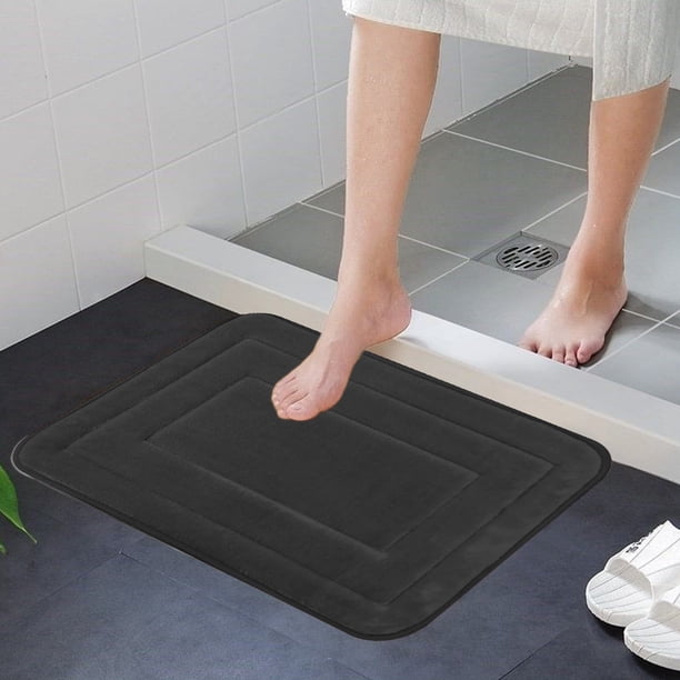 Alfombra de baño antideslizante | Microfibra ultrasuave y absorbente | Lavable a máquina para baño, ducha y cocina | 40 x 60 cm (gris, rojo y marrón)
