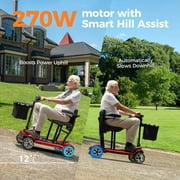 ENGWE 4 Wheel Electric Mobility Scooter for Seniors & Adults Foldable Lightweight Mobility Scooter with Removable Dual Battery 20 Miles Long Range Electric Scooter Powered Wheelchiar for Travel Blue