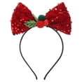 thumbnail image 2 of Cute Christmas Bow Hair Band for Girls Masquerades and Performances Adjustable Red Fabric 1Pcs, 2 of 5