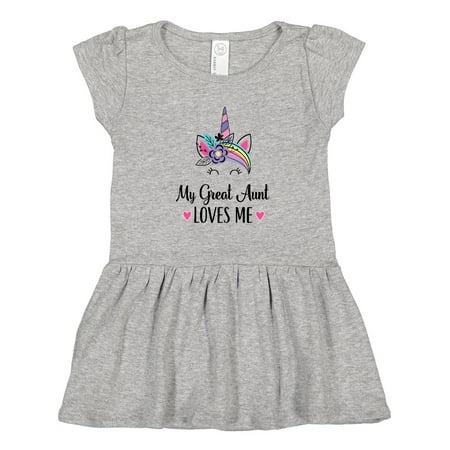

Inktastic My Great Aunt Loves Me Unicorn Niece Gift Toddler Girl Dress