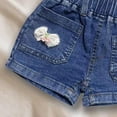 thumbnail image 5 of WQNVRNR Girls Denim Shorts- Elastic Waist Casual Fashion Printed Summer Short with Pockets Blue Size 1, 5 of 5