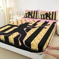 thumbnail image 3 of jejeloiu Watercolor Ice Cream Twin Sheet Sets,Baseball Sport Game Twin Fitted Sheet,Pink Yellow Black Flat Sheet For Boys Girls,Breathable Home Decor,3 Pieces, 3 of 7