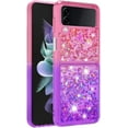 thumbnail image 5 of Clear Case for Samsung Galaxy Z Flip4 5G, Bling Gradient Quicksand Glitter Soft TPU Bumper Shockproof Phone Case Cover for Samsung Galaxy Z Flip 4 JB Pink Mauve, 5 of 14