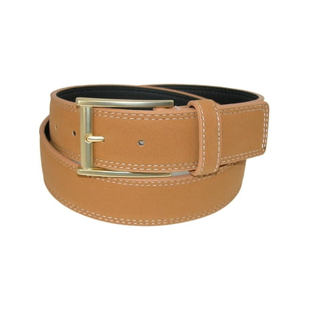 Embroidered Suede Belt - Men's Faux Suede Belt with Mock Roller Buckle