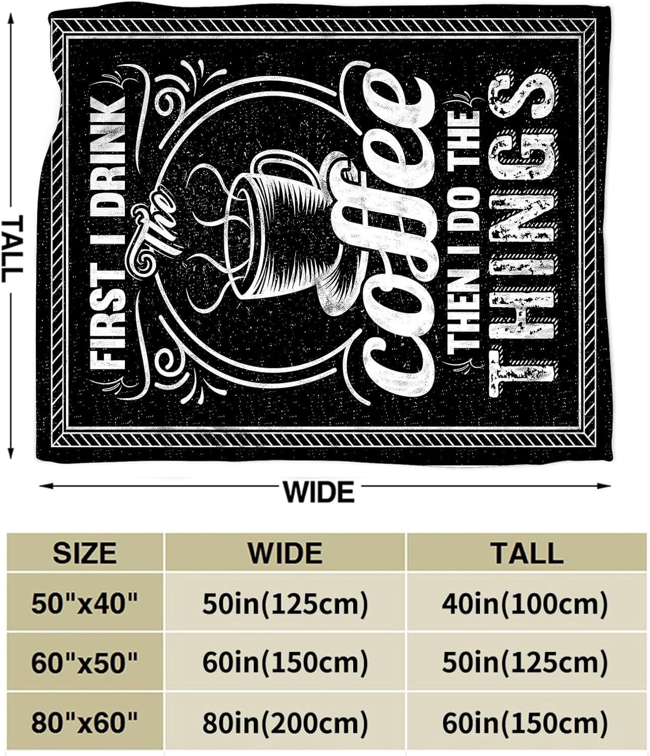 Coffee Blanket Gifts for Girls Boys Soft Warm Plush Coffee Cafe Throw Blanket Flannel Fleece Fuzzy Coffee Blanket for Kids Lover Bed Couch Living Room Decor 80"X60"