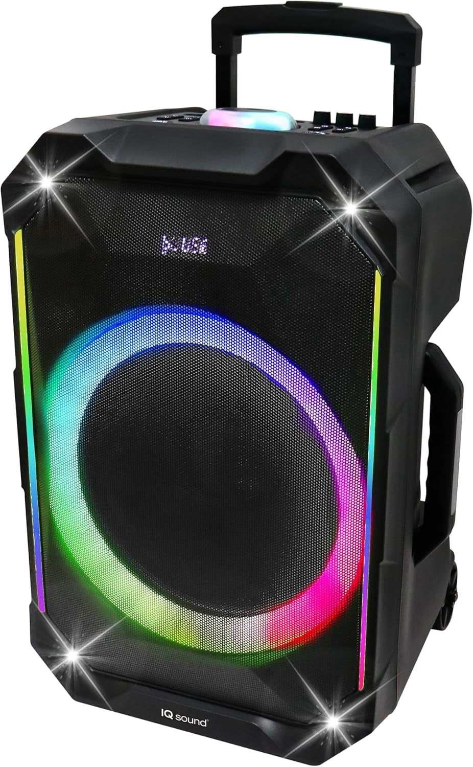IQ Sound IQ-5415DJBT 15-inch Portable Bluetooth Speaker, Built-in Bluetooth, TWS, FM Radio, Micro SD/USB/AUX/Mic Inputs