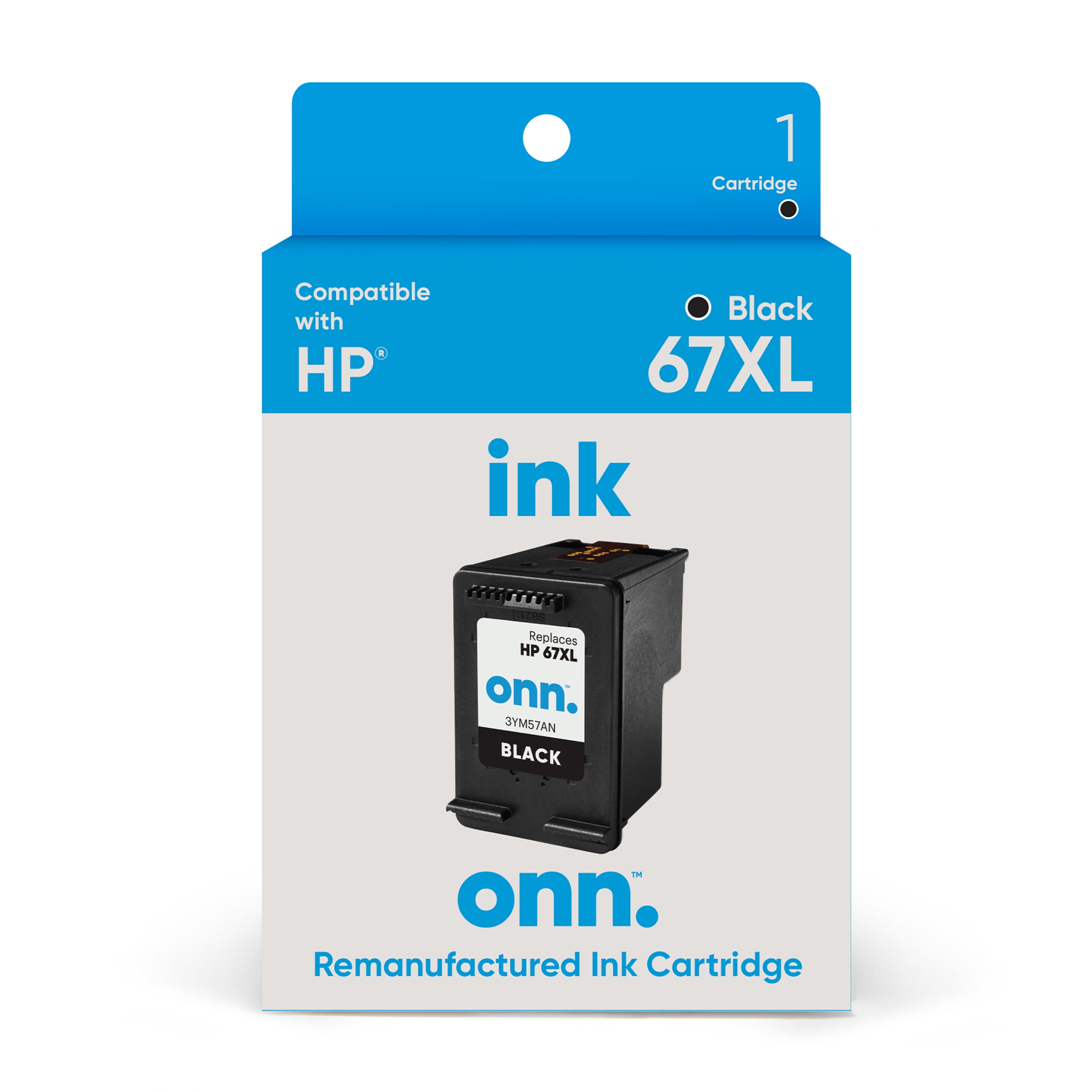 Onn+ HP 67XL Tri-Color High Yield Remanufactured Ink Cartridge for