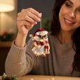 thumbnail image 6 of QISIWOLE 2D Christmas Owl with Glasses Hat Scarf Tree Ornament, Festive Hanging Decoration, 3.15 x 3.15 in Plastic Ornament, for Christmas Tree and Holiday Decor, 6 of 6