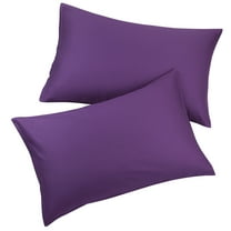 Unique Bargains Breathable Zipper Closure Cotton Pillowcases 2 Pcs Grape King