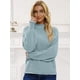 thumbnail image 2 of Jersey de punto elegante de invierno con cuello alto para mujer, 2 of 5