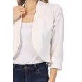 thumbnail image 5 of Women's Casual 3/4 Sleeve Bolero Open Front Cardigan Jacket, 5 of 6