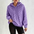 thumbnail image 6 of XUNKUSGA Womens Fuzzy Hoodies Classic Solid Color Textured Jacquard Fleece Pullover Top with Drawstring Hood Comfy Cozy Oversized Winter Warm Coat 4XL, 6 of 8