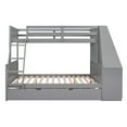 thumbnail image 6 of EUROCO Wood Twin over Full Bunk Bed with Twin Trundle, Built-in Desk with Shelf and 3 Drawers for Kids Teens Adults, 3-in-1 Beds, Gray, 6 of 16