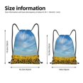 thumbnail image 2 of Xecao Blooming Sunflower Field Pattern Sports Drawstring Backpack - String Swim Gym Bag with Wet Proof Pocket for Women&Men-Small, 2 of 6