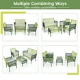 thumbnail image 2 of Gymax Ensemble de Conversation en Osier Rond 4 Pcs avec Coussins Table d'Appoint en Verre Trempé Patio, 2 of 4