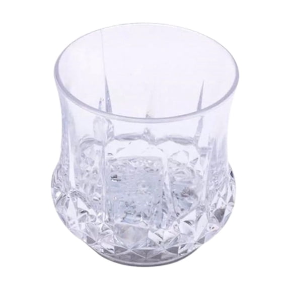 XKHZJL LED Glowing Cup – Crystal Plastic Cup, Clear Drinking Glass for Whiskey Cocktail Iced Coffee Juice Water, Barware and Kitchen, Durable Multipurpose Beverage Tumbler for Women and Men