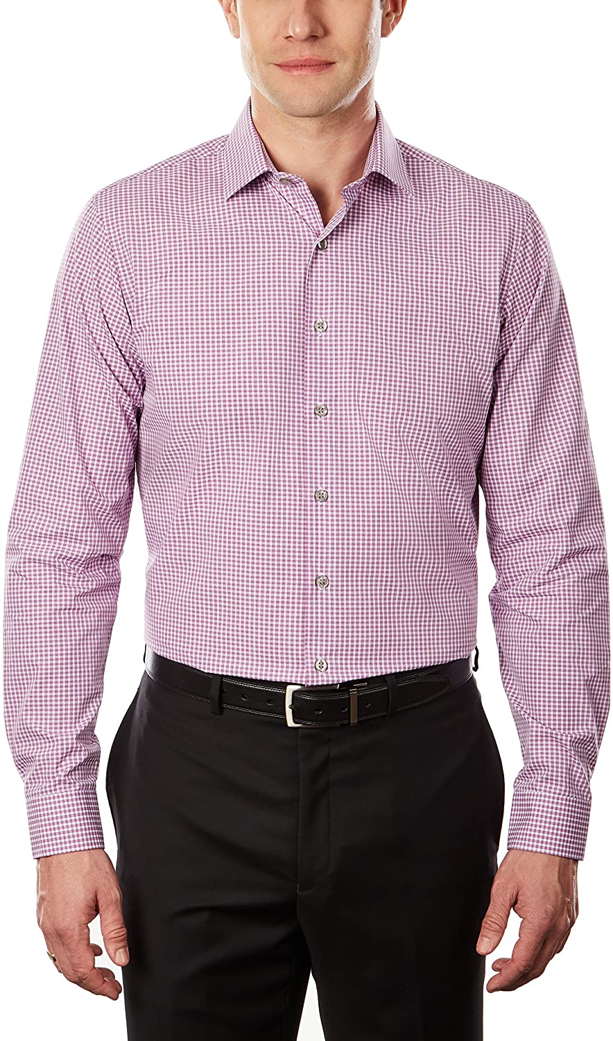 Unlisted by Kenneth Cole Mens Dress Shirt Slim Fit Checks and Stripes  Patterned 14-14.5 Neck 32-33 Sleeve Raspberry - Walmart.com