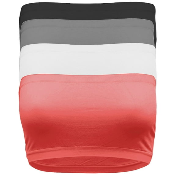 Women & Juniors Basic Layering Seamless Cropped Strapless Bandeau Tube Top One Size