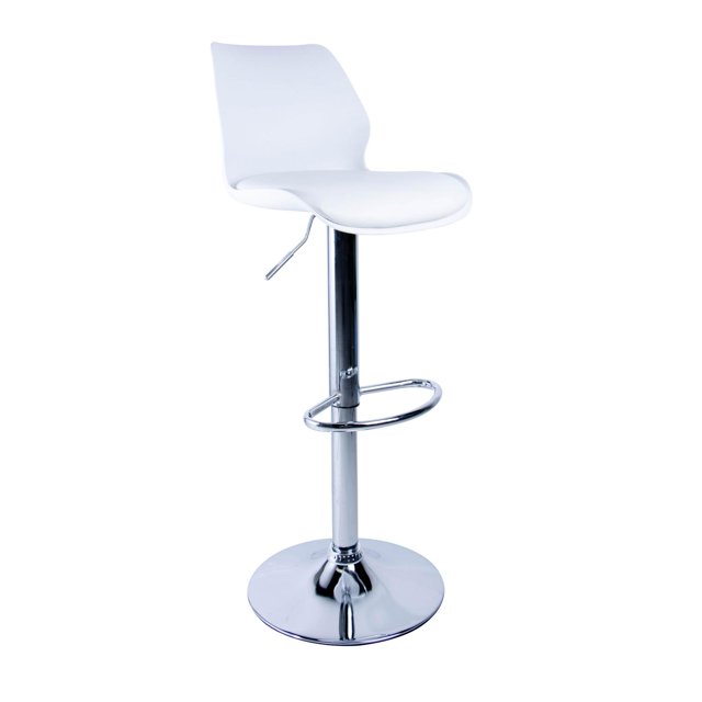 Banco Alto Silla Para Bar Barra Cocina Ajustable Respaldo blanco