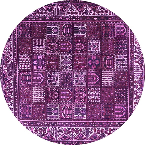 Ahgly Company Indoor Round Persian Purple Traditional Area Rugs, 4' Round